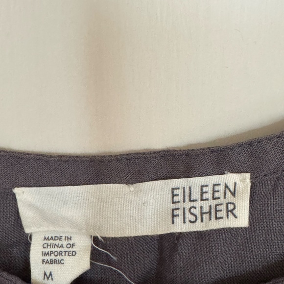 Eileen Fisher Irish Linen Beaded Tank Top Gray Size M - Picture 5 of 7